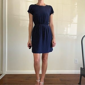 Madewell navy blue and white dress